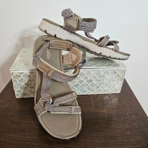 Skechers On-the-Go 600 Brilliancy Sandals Taupe Pink Multi 14644 Womens 10